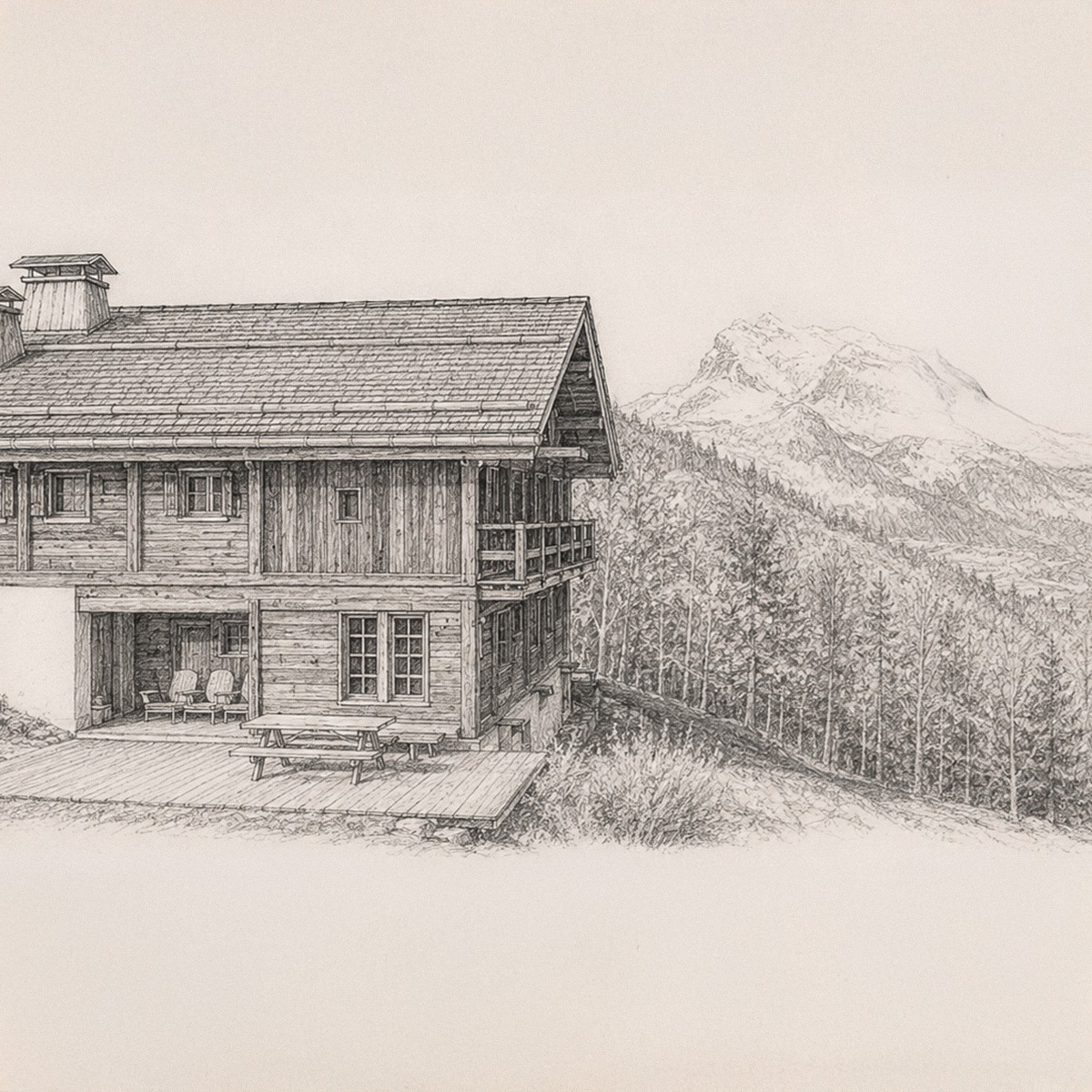 Chalet à Megève — croquis